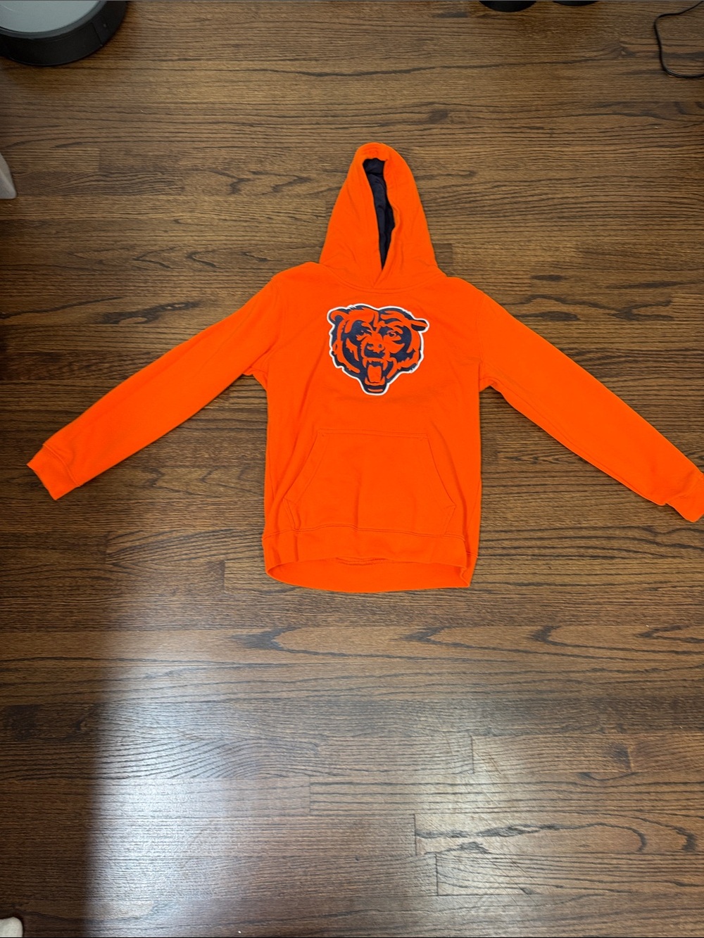 Men's Orange Crewneck Hoodie with Embroidered Bear Logo